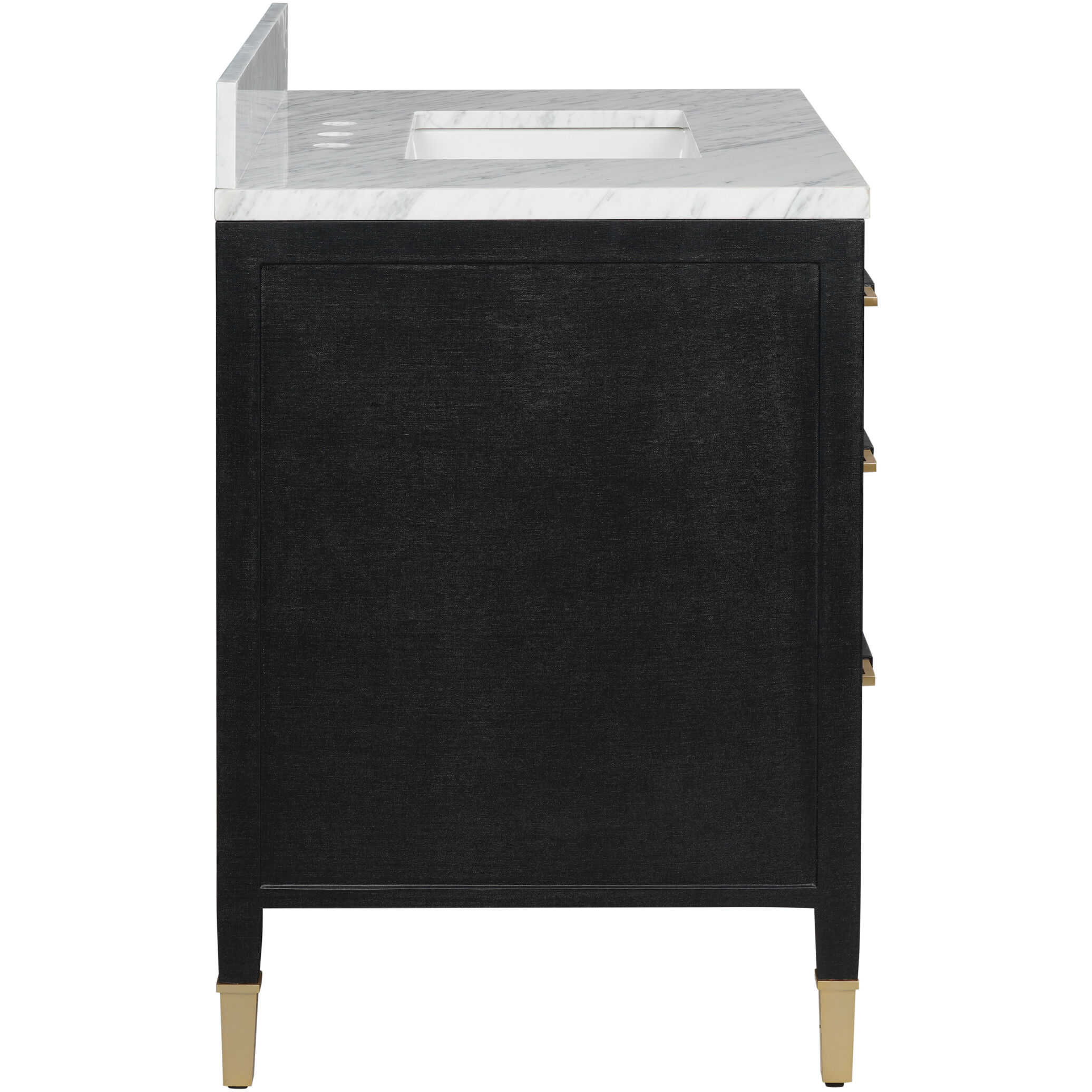 Verona 36 X 34 inch Black Lacquered Linen/Natural/White/Champagne Vanity with Undermount Sink