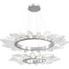 Rock Crystal LED Classic Silver Chandelier Ceiling Light, Radial Ring Two Tier