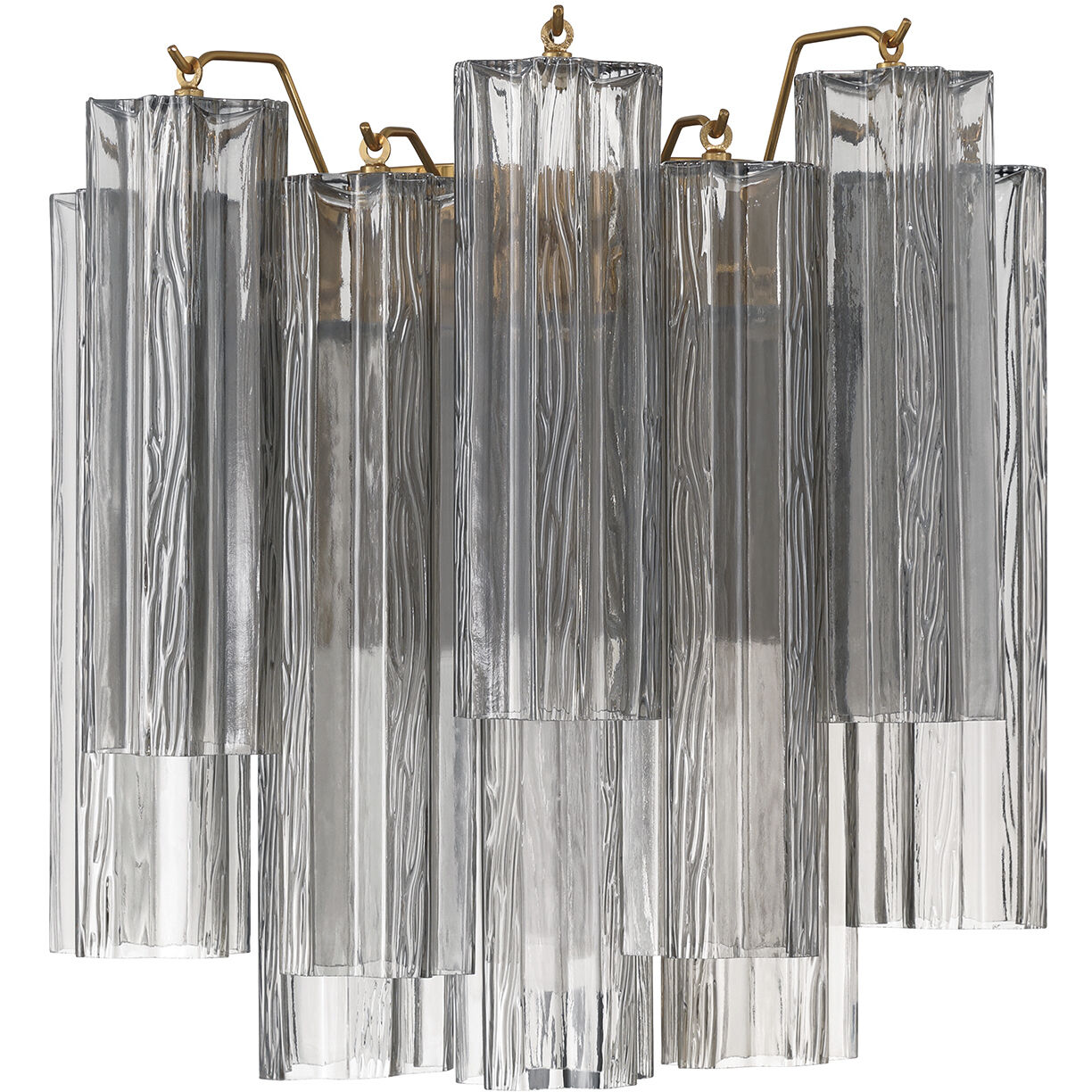 Addis Bath Wall Light in Aged Brass, Smoke