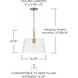 Baker 1 Light 14.25 inch Aged Brass Pendant Ceiling Light, Convertible Dual Mount