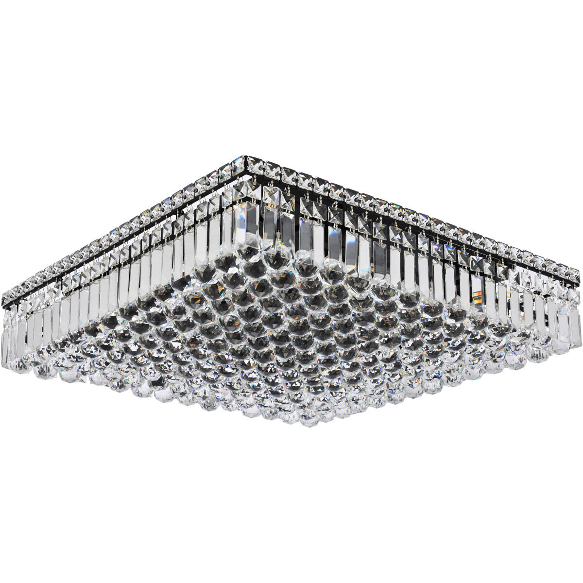 Maxime 13 Light 24 inch Black and Clear Flush Mount Ceiling Light in Royal Cut