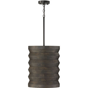 Dunn 1 Light 14 inch Espresso Stain and Black Pendant Ceiling Light