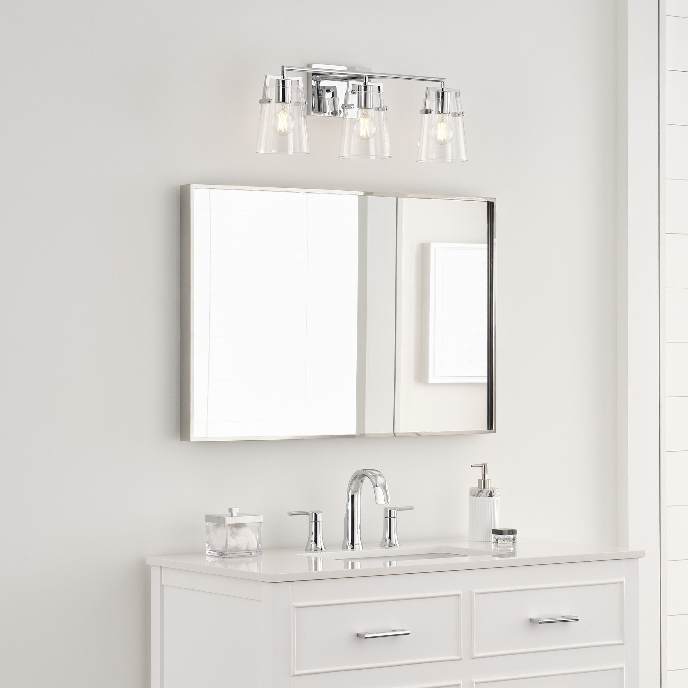 Drew & Jonathan Crofton 3 Light 24 inch Chrome Wall Bath Fixture Wall Light