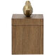 Anita 3.9 inch Brown Ash Veneer and Gold Decorative Storage Box