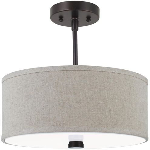 Dayna Shade Pendants 2 Light 14 inch Bronze Semi-Flush Mount Ceiling Light in Burnt Sienna