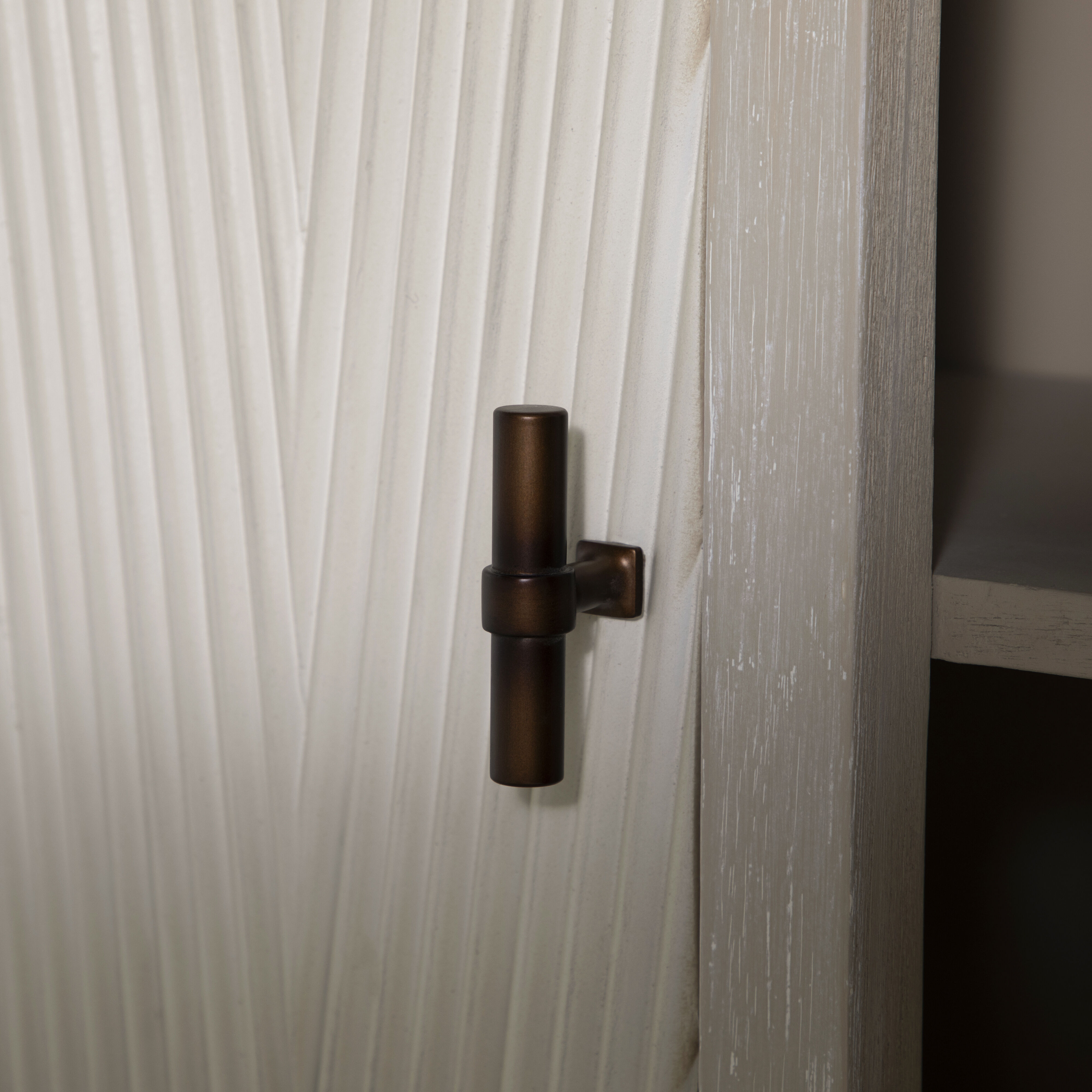 Isaac Cerused White and Sesame White Long Cabinet