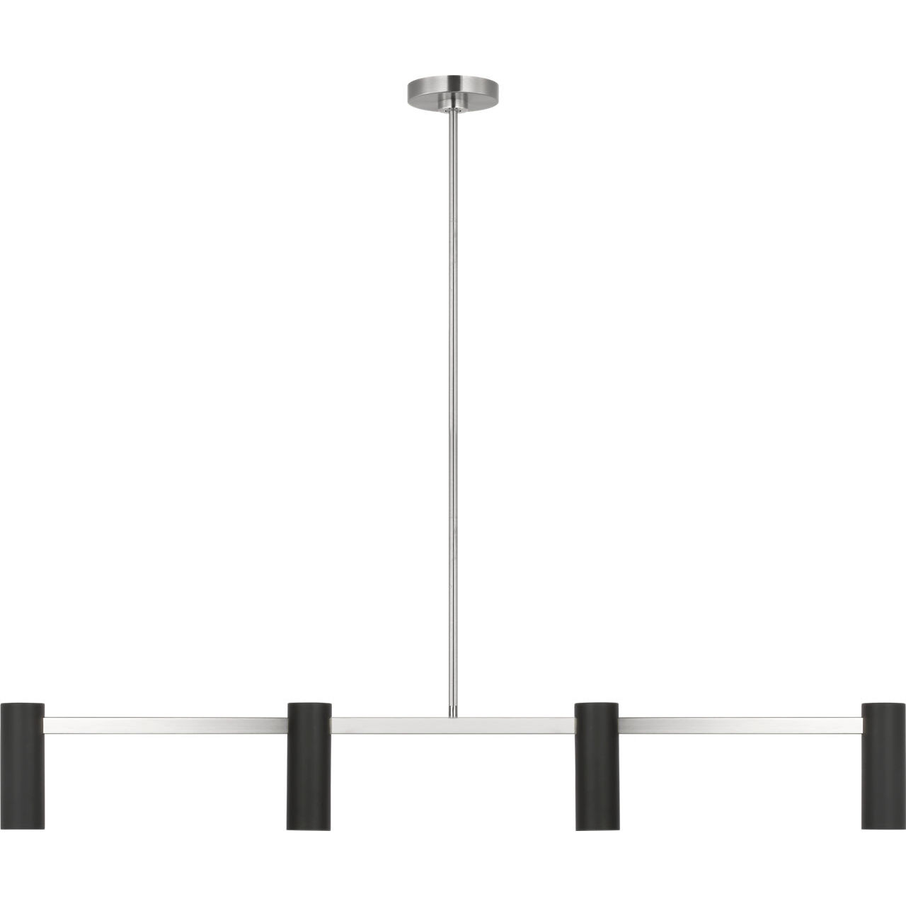 Zentro 4 Light 48 inch Brushed Nickel Linear Chandelier Ceiling Light in Standard