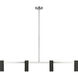 Zentro 4 Light 48 inch Brushed Nickel Linear Chandelier Ceiling Light in Standard