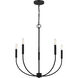 Greenwich 5 Light 24.13 inch Midnight Black Chandelier Ceiling Light