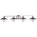 Isaac 4 Light 36.5 inch Brushed Polished Nickel Vanity Light Wall Light