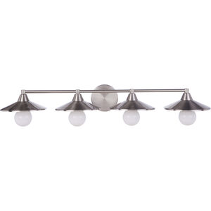 Isaac 4 Light 36.5 inch Brushed Polished Nickel Vanity Light Wall Light
