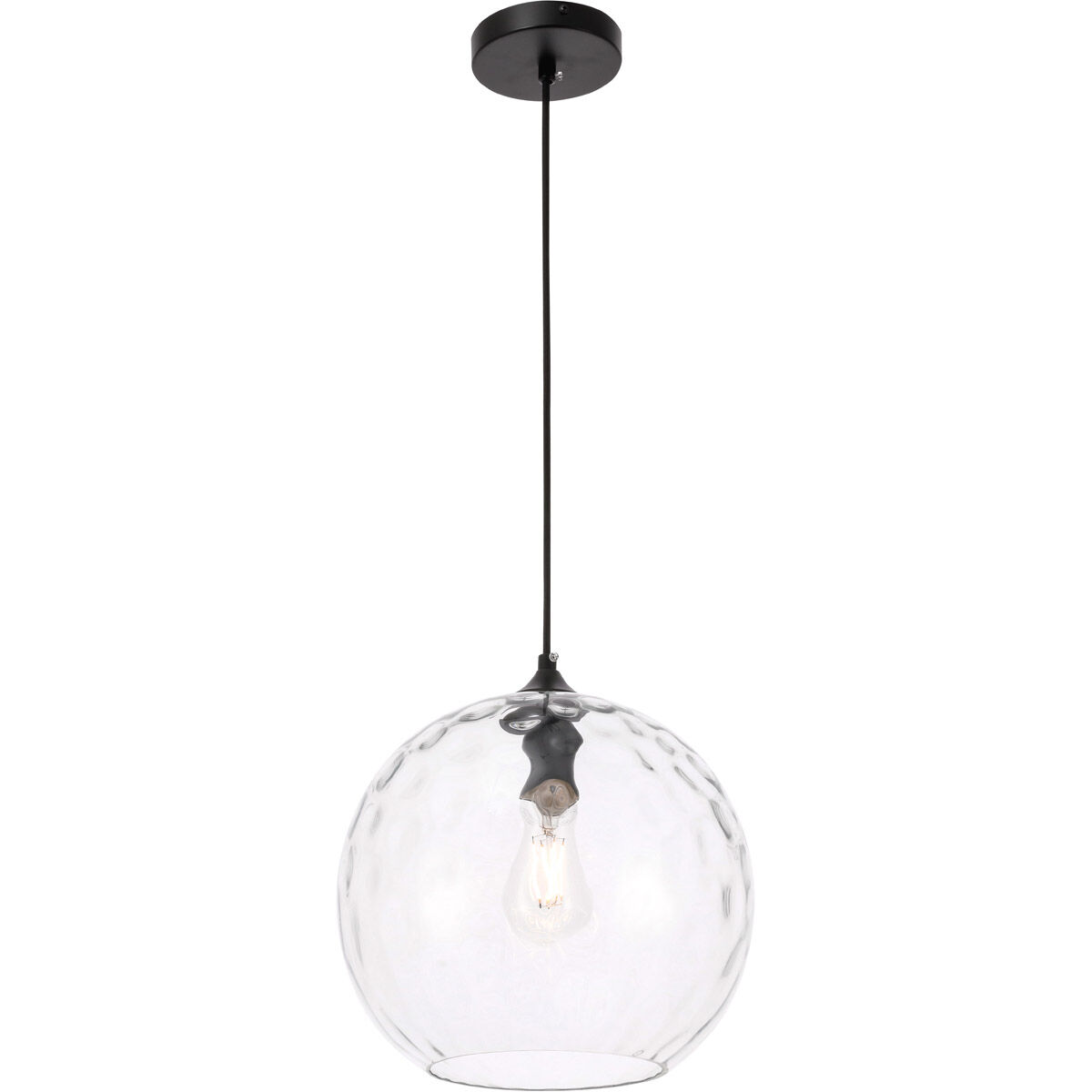 Gibson 1 Light 12 inch Black Pendant Ceiling Light