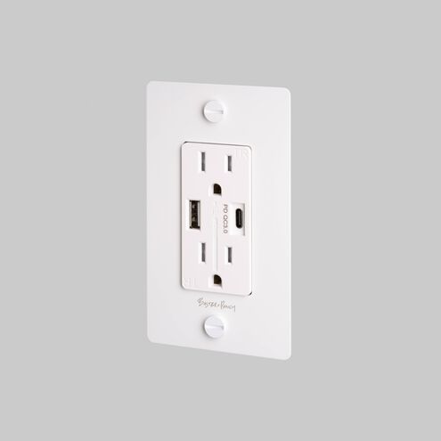 1G Duplex 125 White Outlet, USB A + C