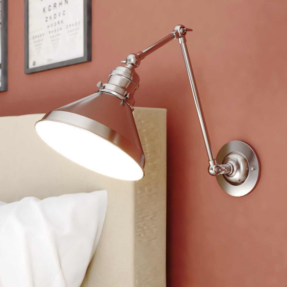 Alexis LED 8 inch Satin Nickel and Matte White Wall Light