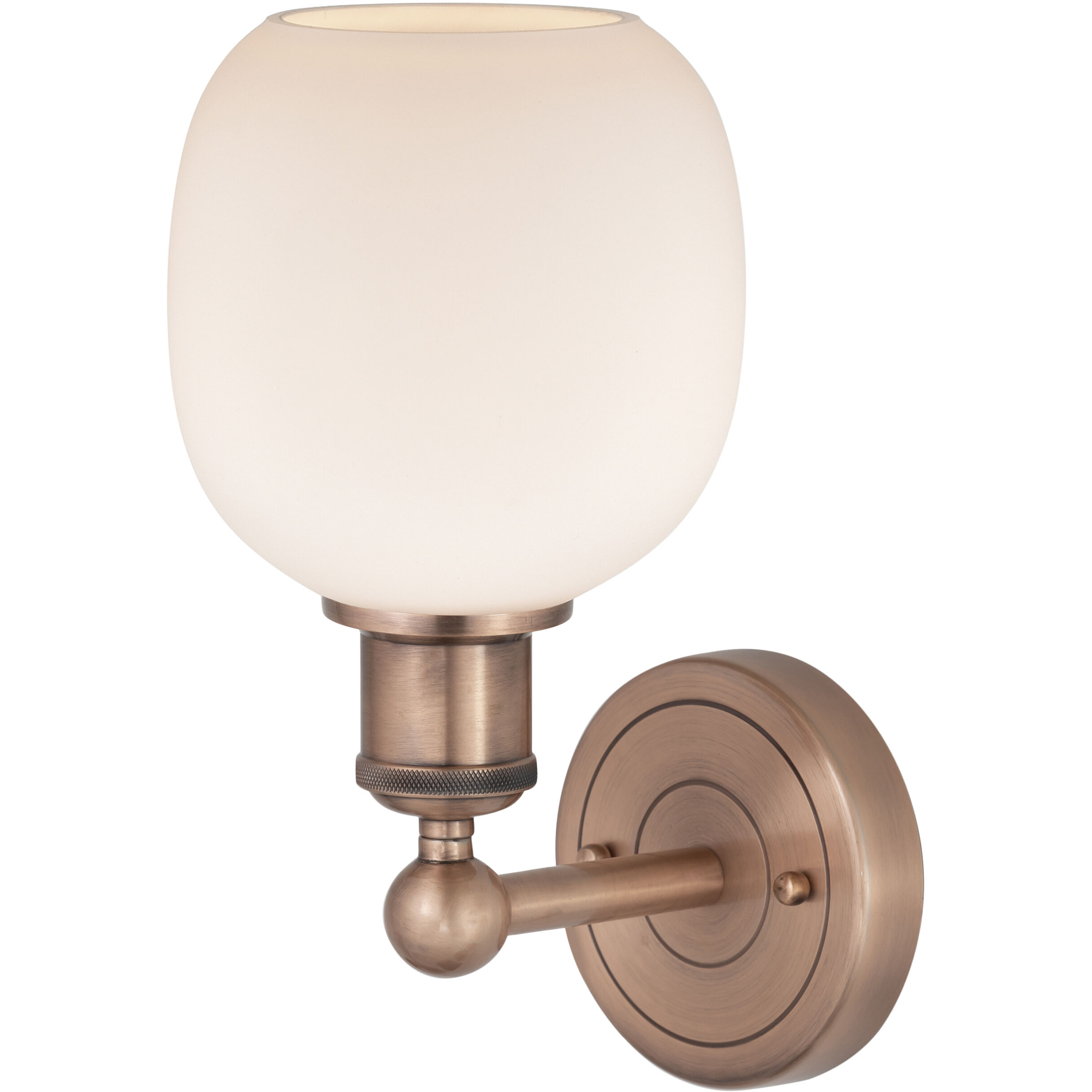 Belfast Sconce Wall Light in Antique Copper, Matte White