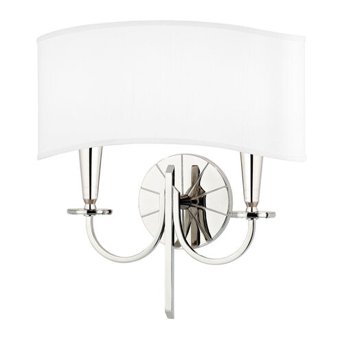 Mason 2 Light 14 inch Polished Nickel Wall Sconce Wall Light