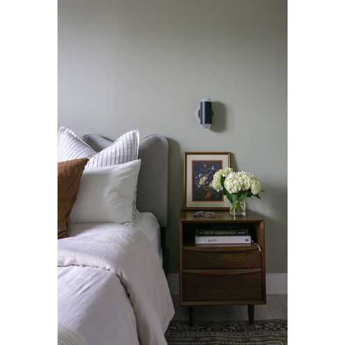 Kira 2 Light Polished Nickel/Soft Black Wall Sconce Wall Light