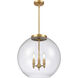 Ballston Athens 3 Light 17.75 inch Satin Gold Statement Pendant Ceiling Light in Incandescent, Seedy