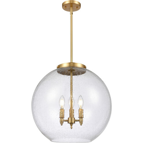 Ballston Athens 3 Light 17.75 inch Satin Gold Statement Pendant Ceiling Light in Incandescent, Seedy