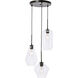 Gene 3 Light 17 inch Black Pendant Ceiling Light