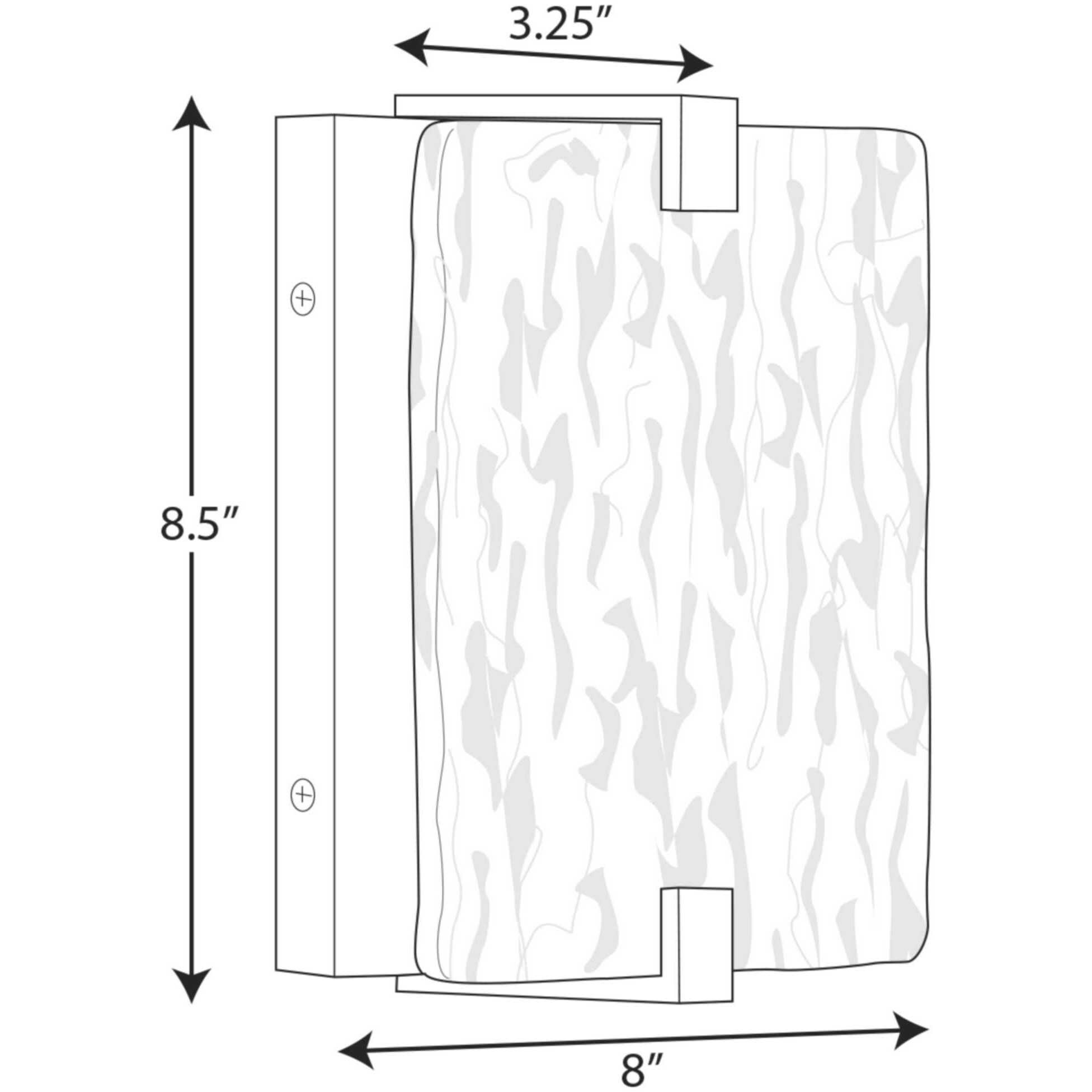 LED Alabaster Stone LED 8 inch Matte Black ADA Wall Sconce Wall Light, Progress LED