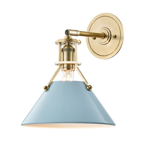 Painted No.2 1 Light 9.5 inch Aged Brass/Blue Bird Wall Sconce Wall Light