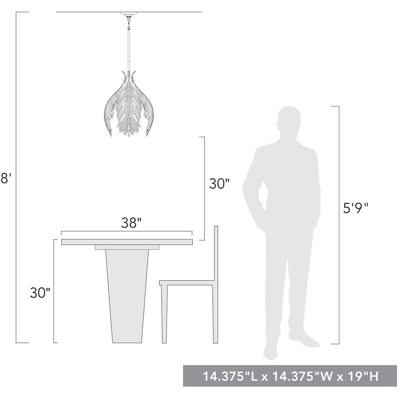 Cay 3 Light 14.38 inch Vintage Fired Gold Pendant Ceiling Light