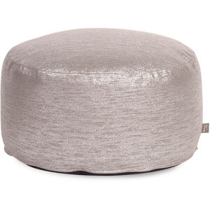 Pouf 12 inch Glam Pewter Foot Ottoman with Cover