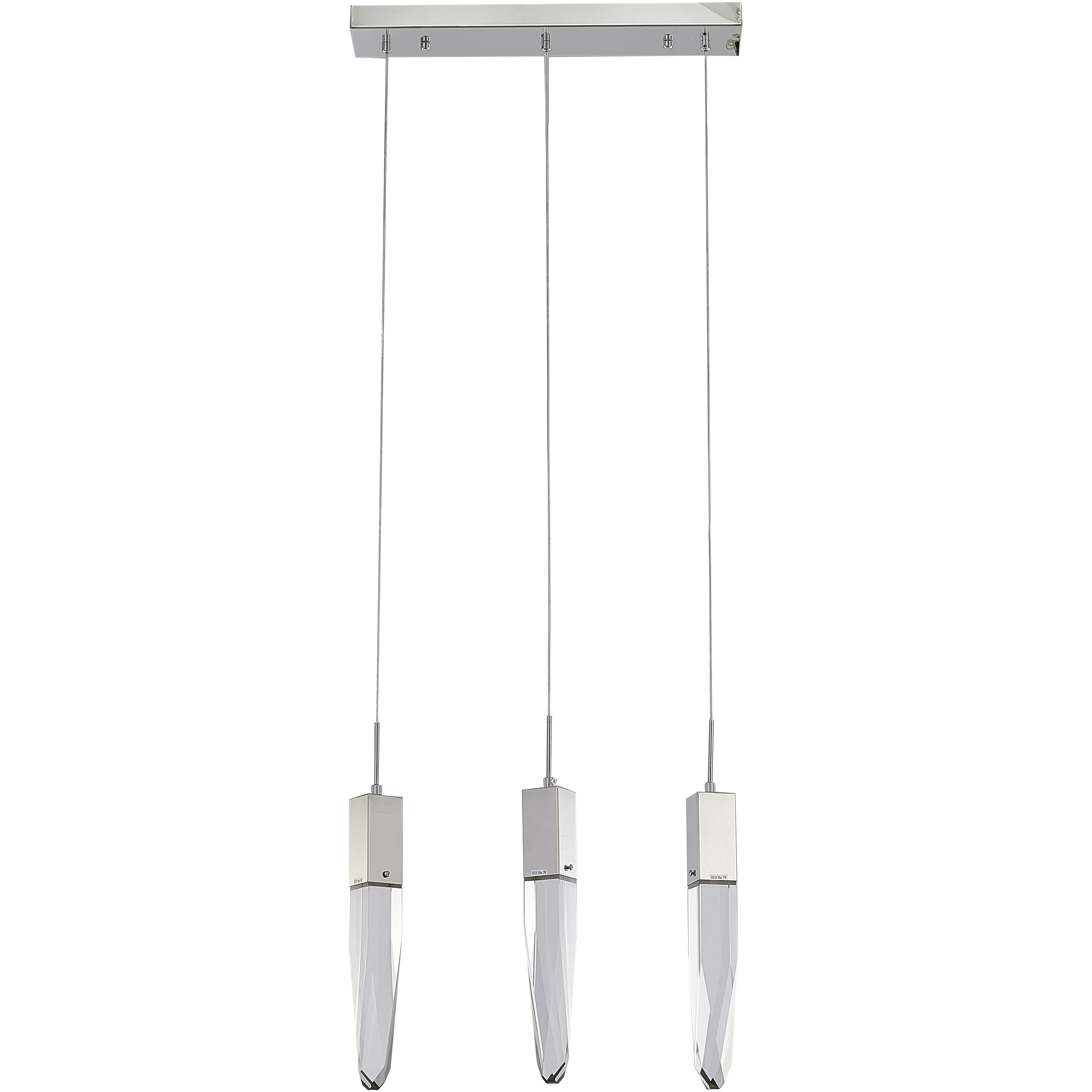 Canada 3 Light 35.4 inch Chrome Island Lighting Ceiling Light