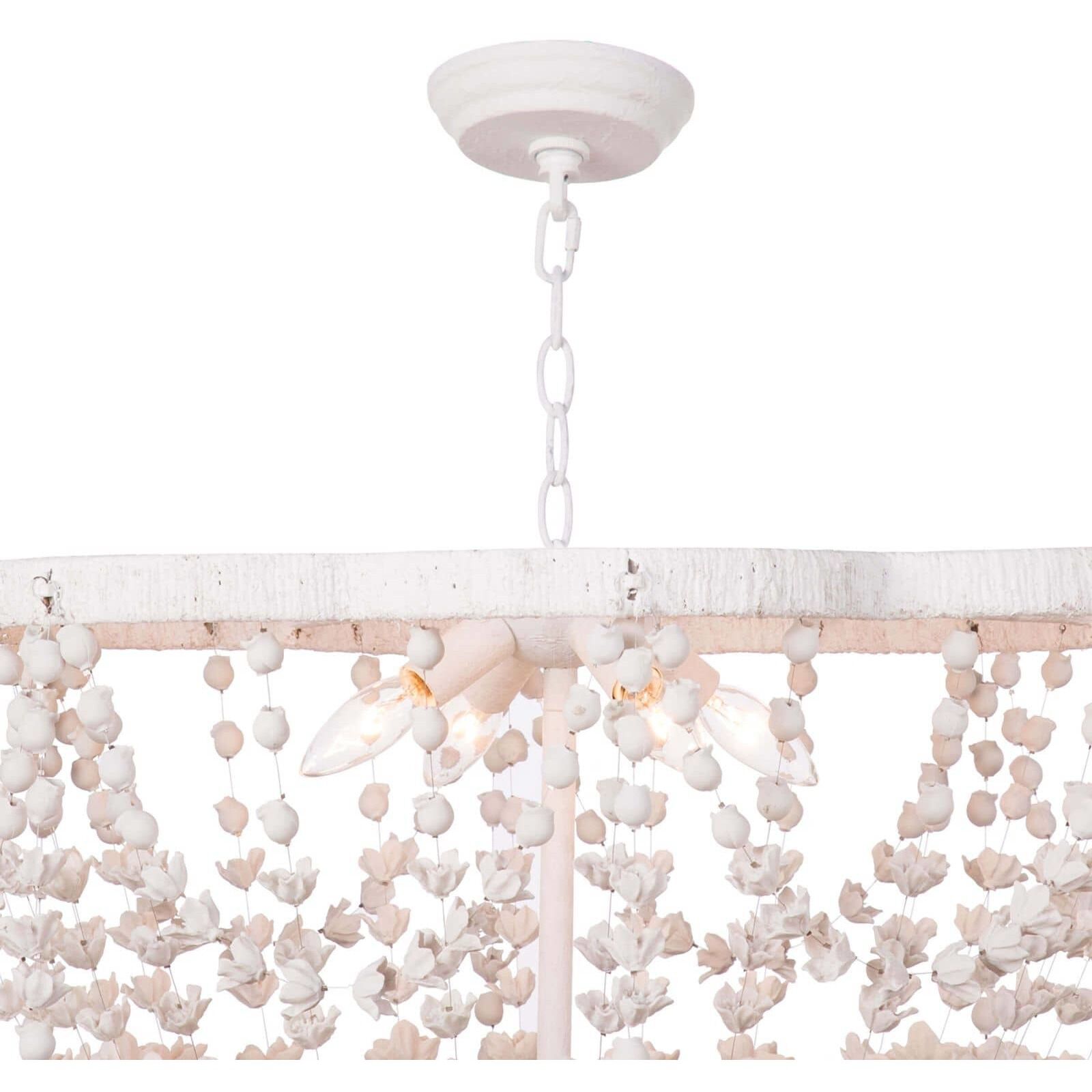 Vanessa 4 Light 27 inch White Chandelier Ceiling Light, Basin