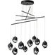 Chrysalis 10 Light 37.2 inch Black Mobile Pendant Ceiling Light in Black Crystal, Small
