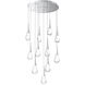 Rain Drop LED Classic Silver Chandelier Ceiling Light, Multi-Port