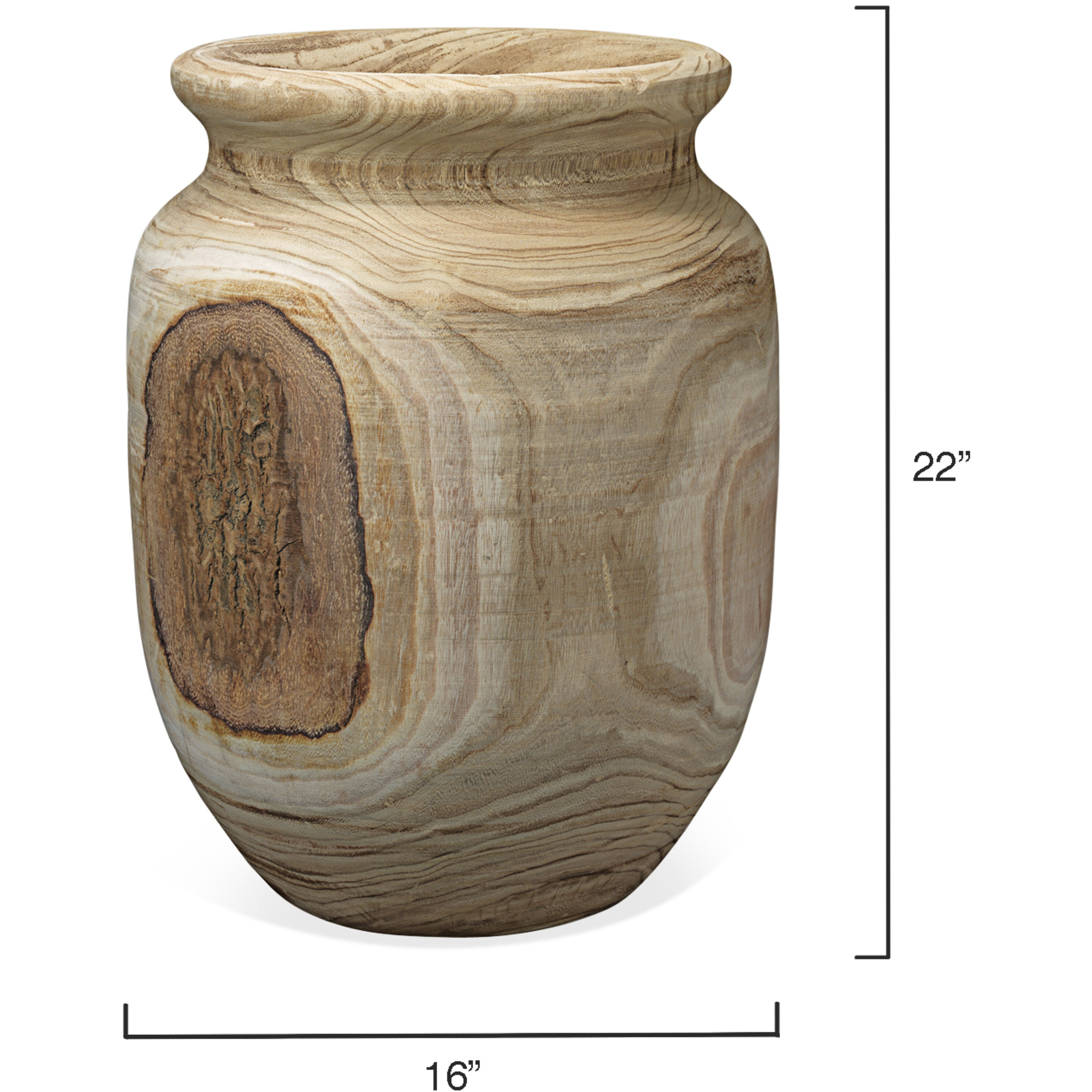 Topanga 22 X 16 inch Wooden Vase