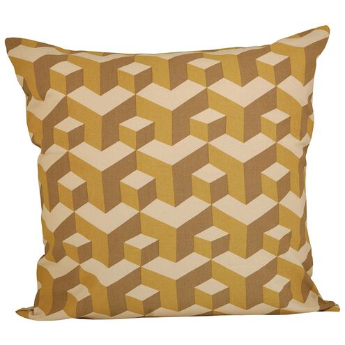 Escher 20 X 6 inch Gold with Beige Accent Pillow