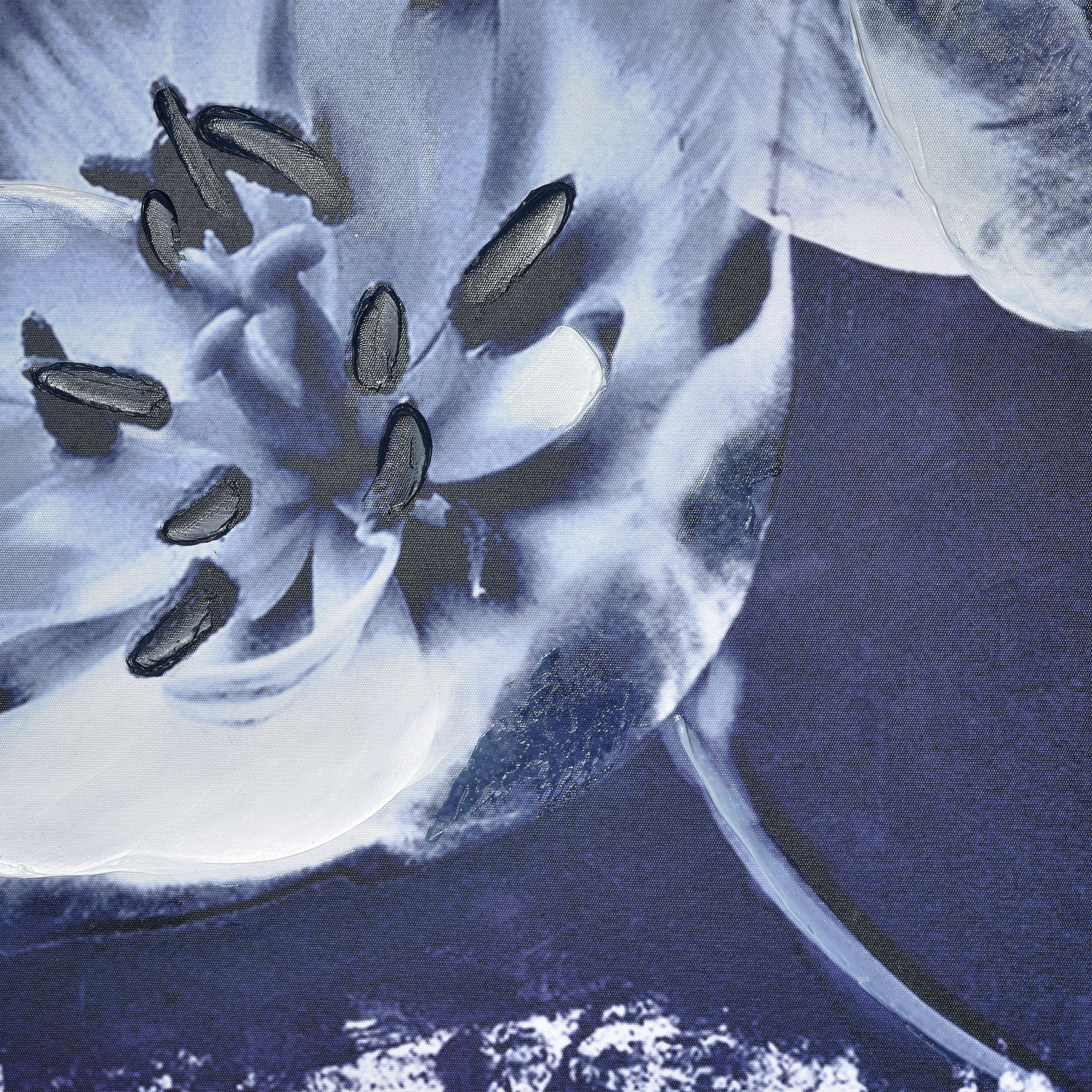 Meru Navy with White and Black Framed Wall Art