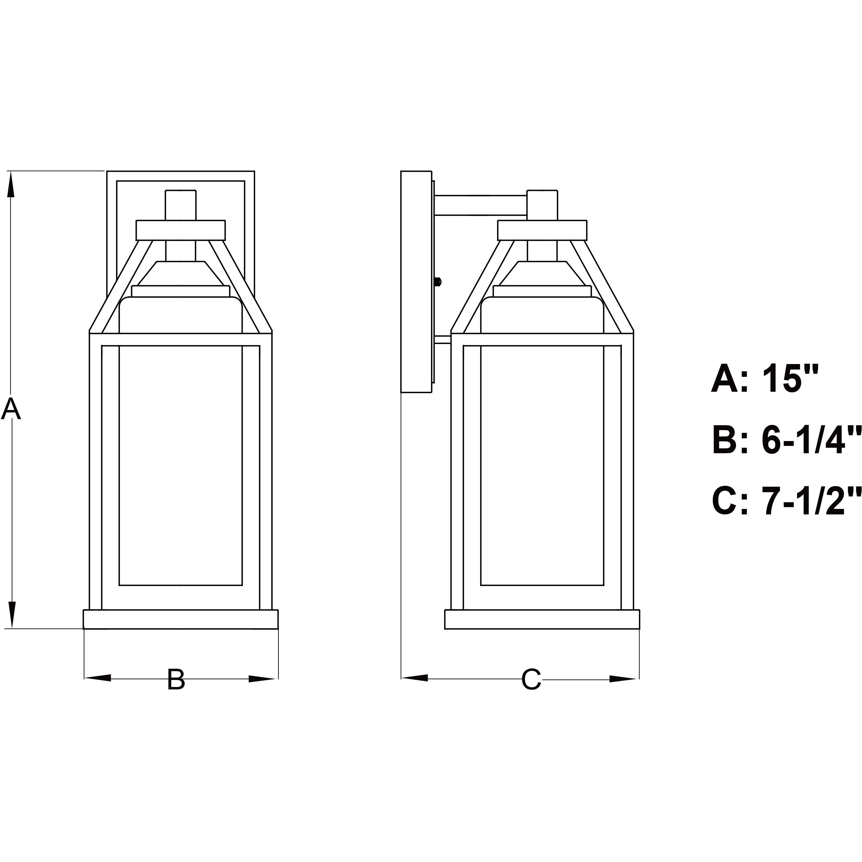 Napier LED 15 inch Forged Black and Rustic Elm Outdoor Wall