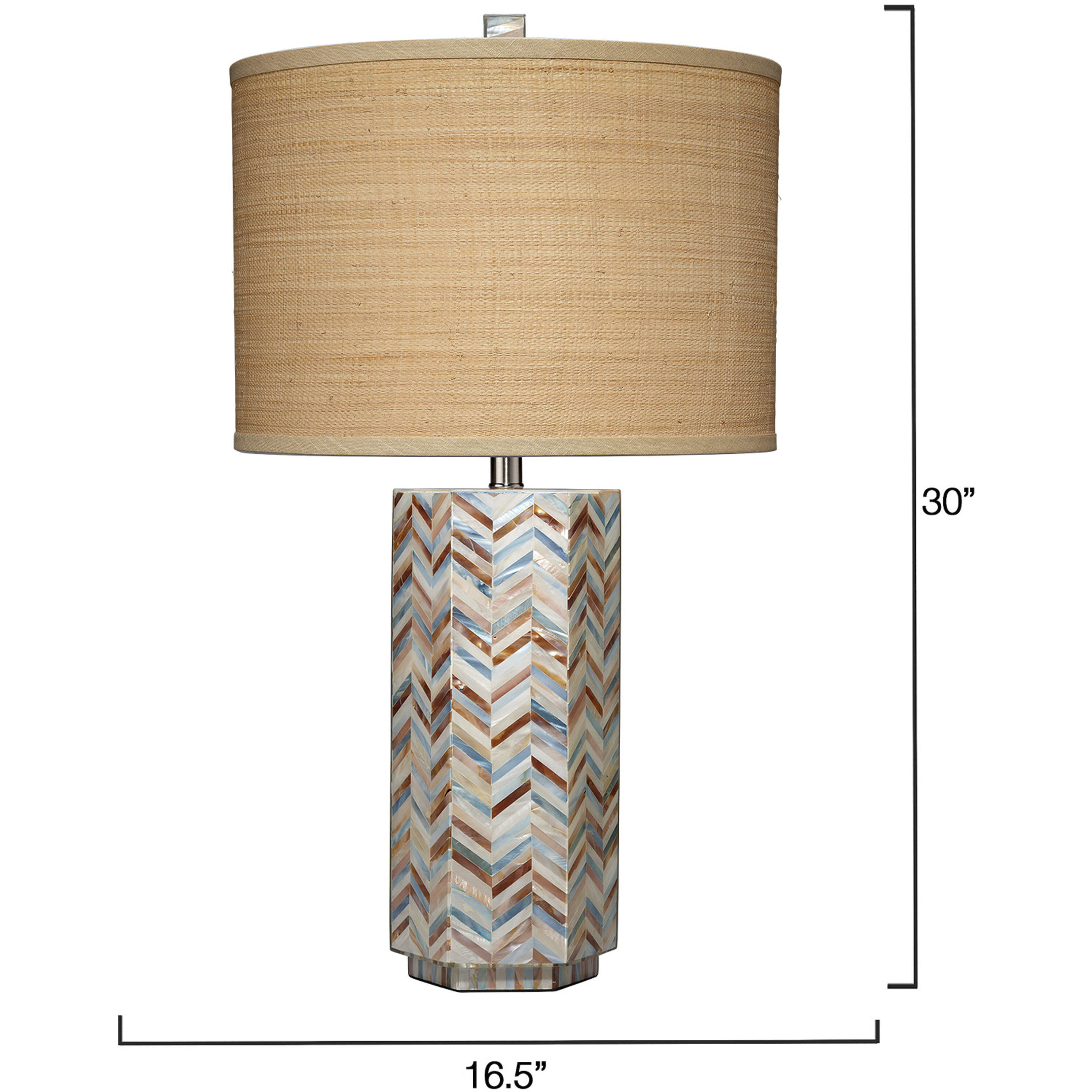 Lucille 30 inch 150 watt Mixed Blue and White and Light Red Mother of Pearl Table Lamp Portable Light