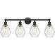 Edison Cindyrella 4 Light 33 inch Matte Black Bath Vanity Light Wall Light in Seedy Glass