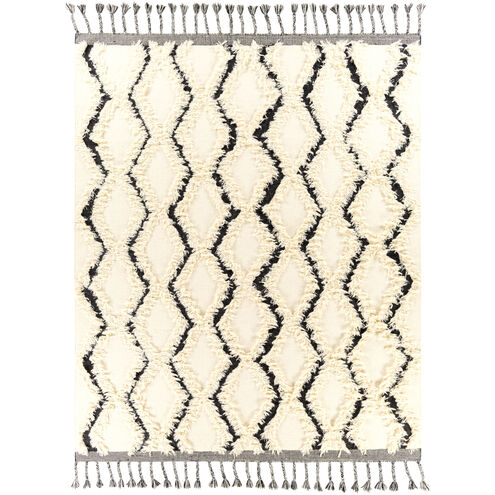 Apache 120 X 96 inch Cream/Black Handmade Rug in 8 x 10, Rectangle