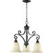 Bryant 3 Light 25 inch Oiled Bronze Mini Chandelier Ceiling Light in Amber Scavo