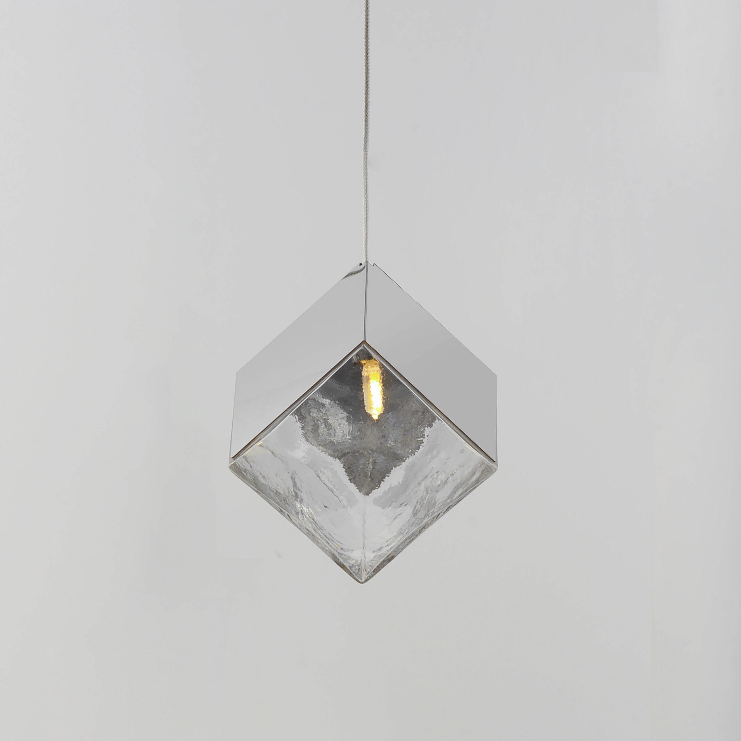 Ice Cube LED 7 inch Polished Chrome Single Pendant Ceiling Light