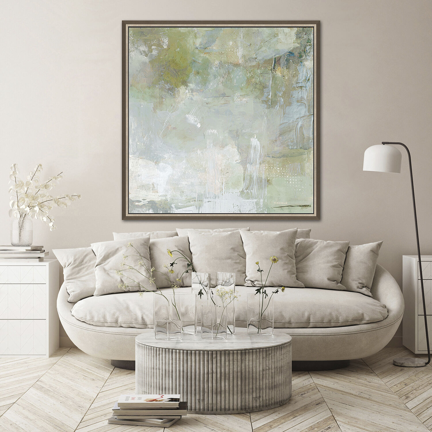 Kindred Blue and Gray and Green and Neutral Canvas