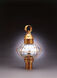 Onion 1 Light 20 inch Dark Brass Post Lamp in Clear Seedy Glass, One 75W Medium