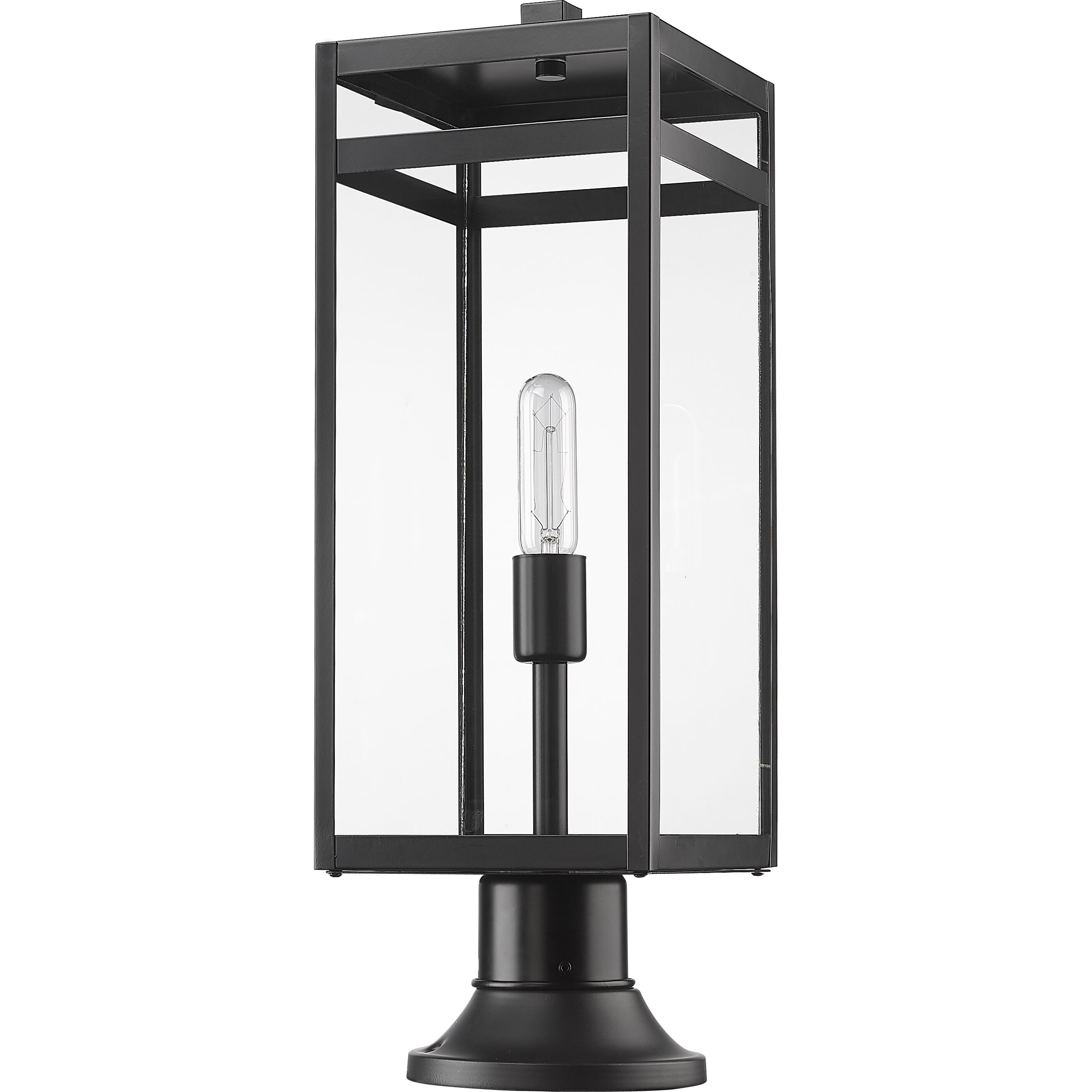 Nuri 1 Light 23.5 inch Black Outdoor Pier Mounted Fixture