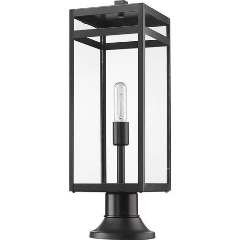 Nuri 1 Light 23.5 inch Black Outdoor Pier Mounted Fixture