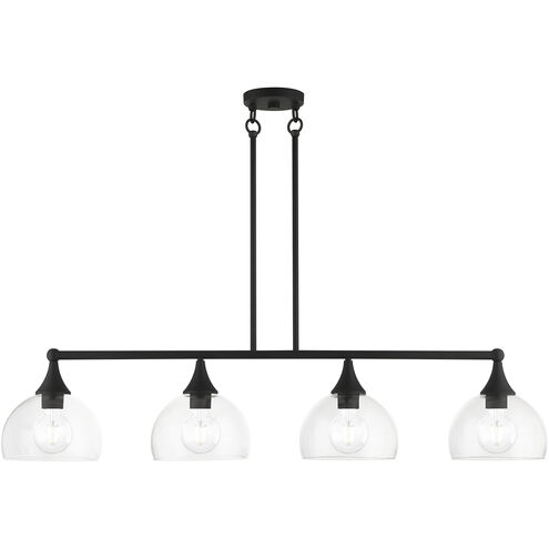 Glendon 4 Light 8.25 inch Black Large Linear Chandelier Ceiling Light