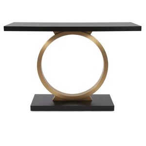 Annular 48 inch Black and Gold Console Table