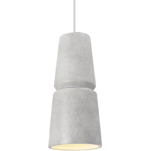 Radiance Collection LED 6 inch Matte Black and Concrete and White Pendant Ceiling Light