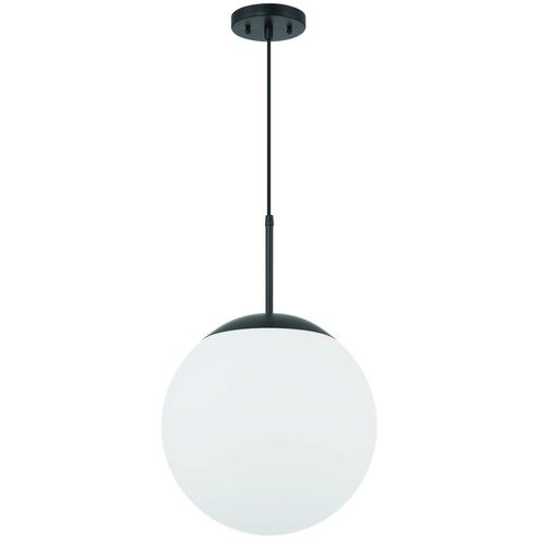 Gaze 1 Light 14 inch Flat Black Pendant Ceiling Light in Frost White