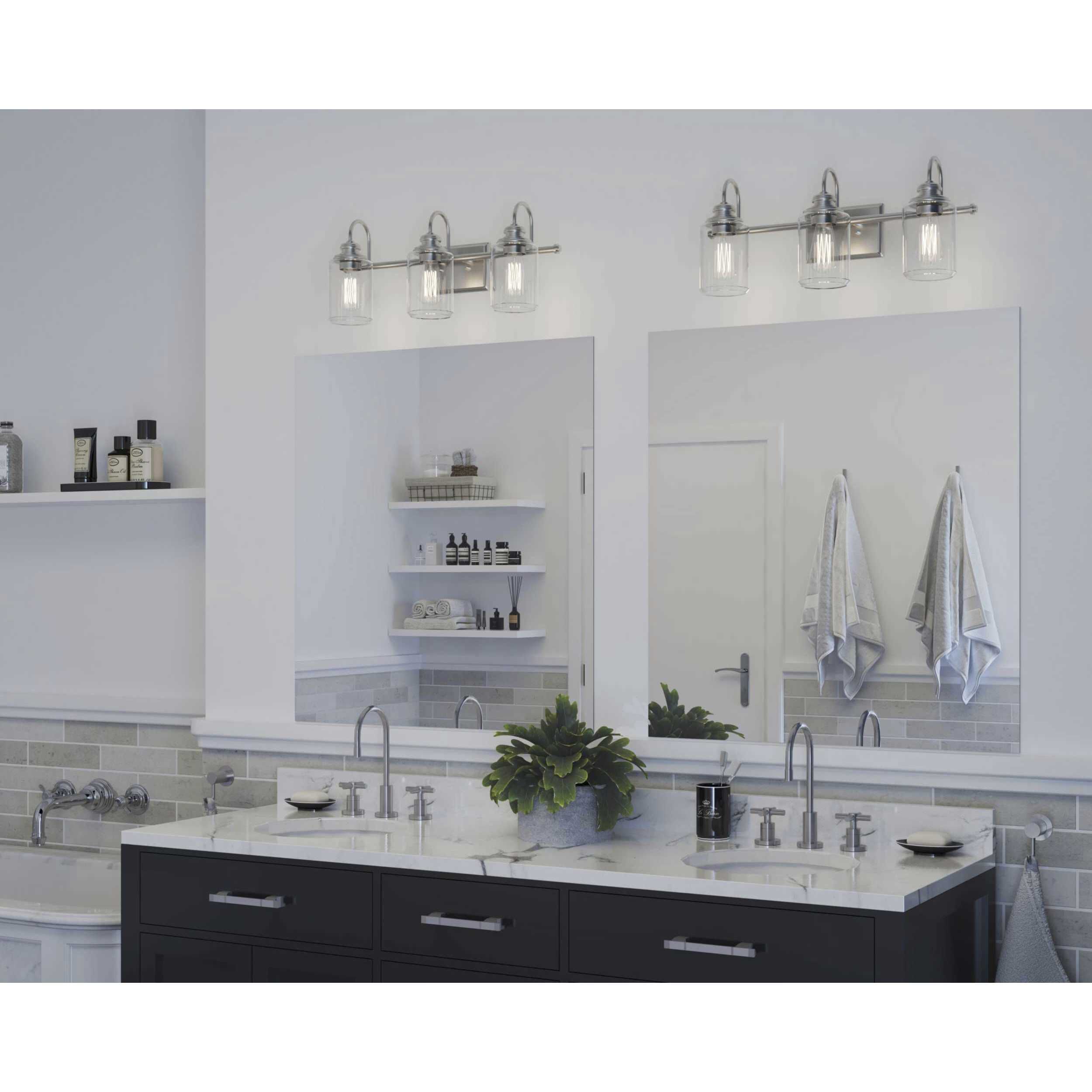 Aiken 3 Light 23 inch Brushed Nickel Bath Vanity Light Wall Light